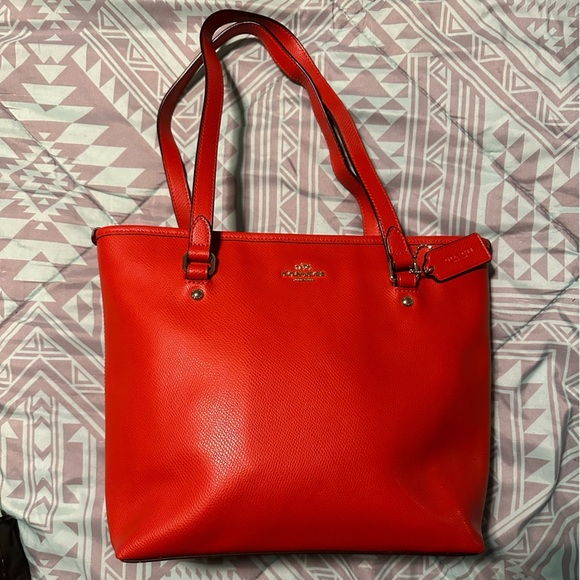 Coach Burnt Orange Tote - Picture 1 of 8